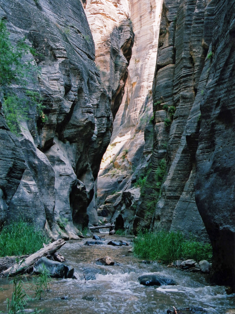 Striated grey cliffs