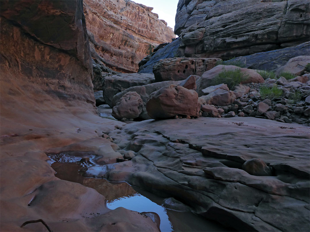 Boulders and a pool