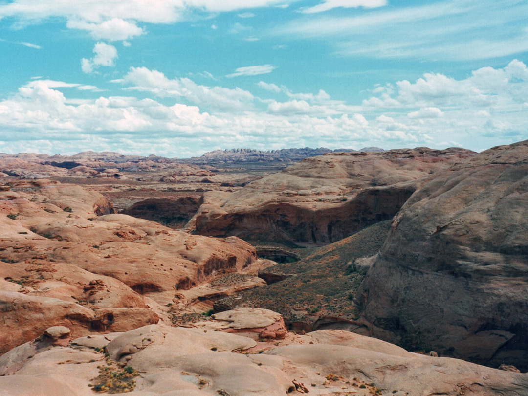 Cliffs around the end of the canyon