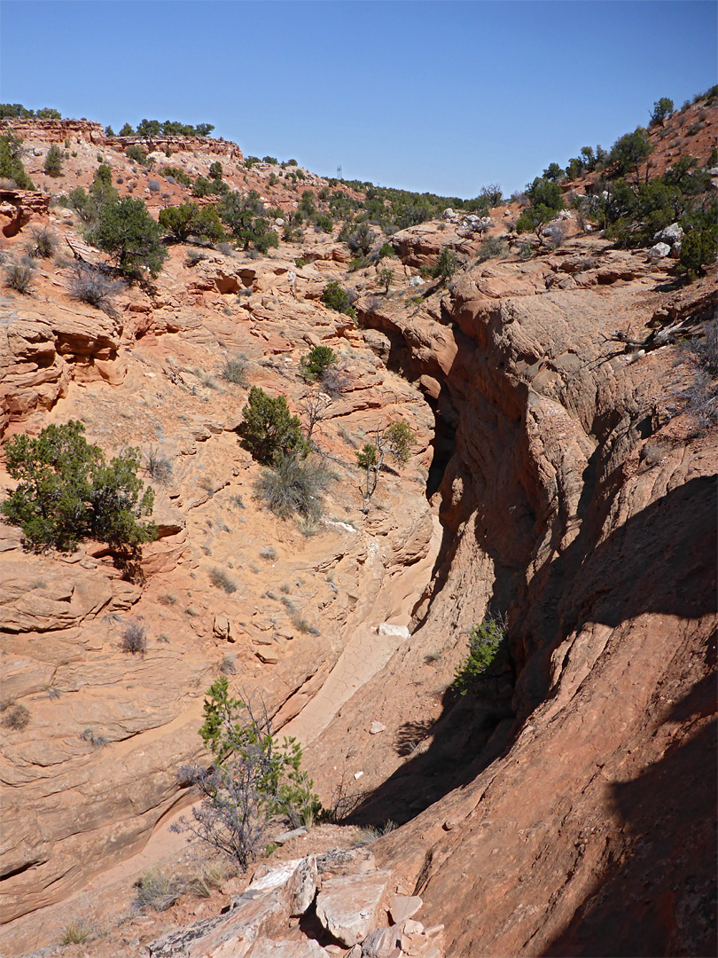 Curving ravine