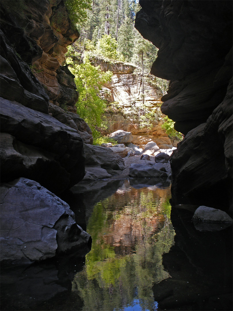 Long, enclosed pool