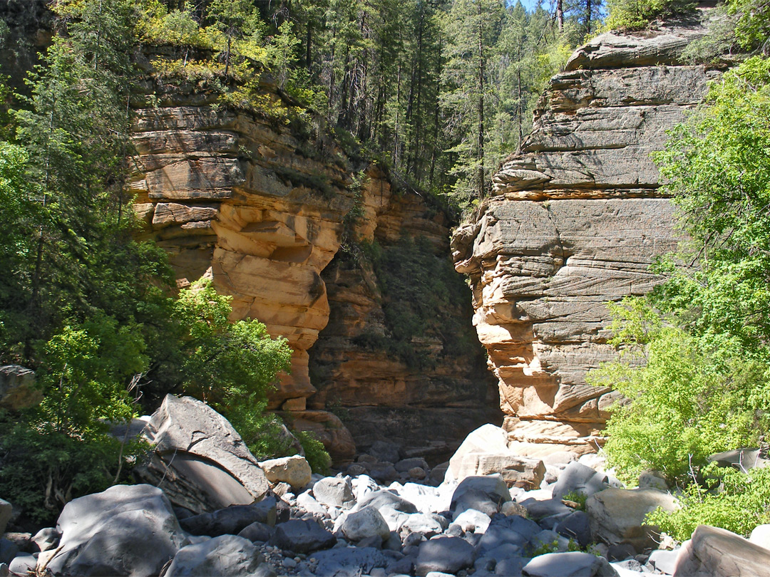 Boulders and cliffs