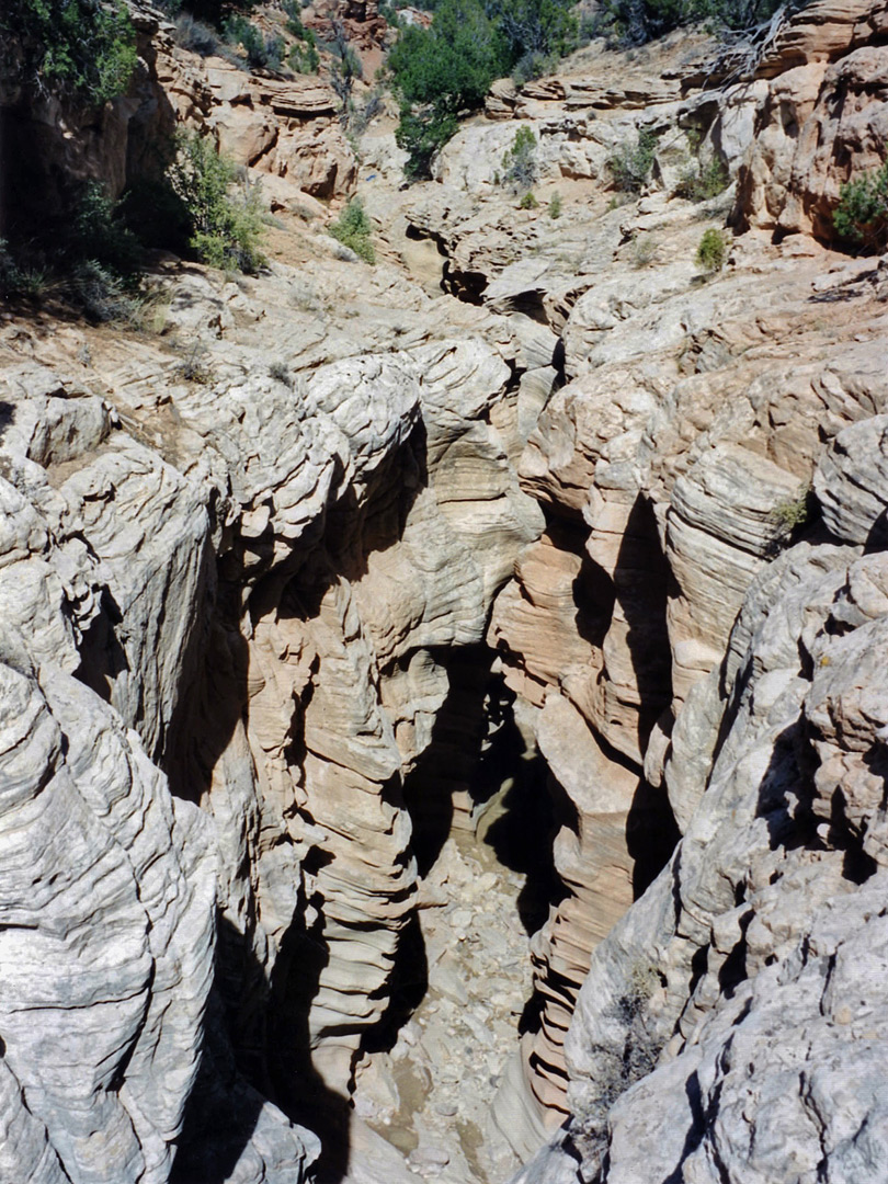 Above the slot canyon