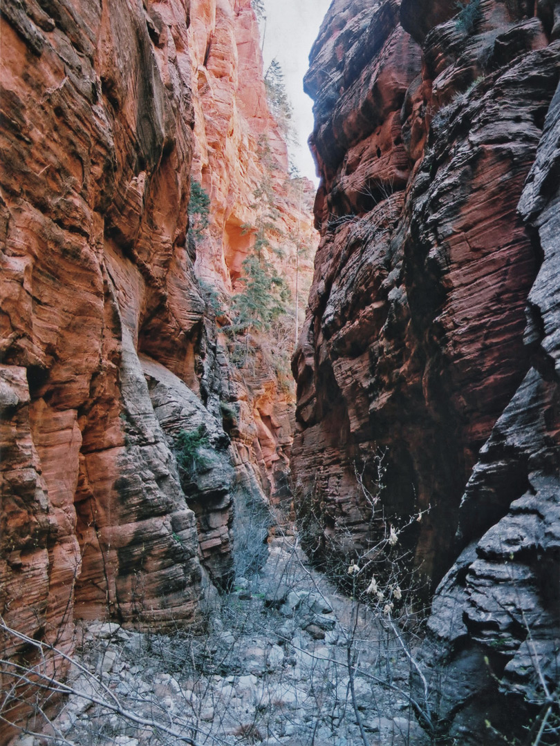 The narrowing canyon