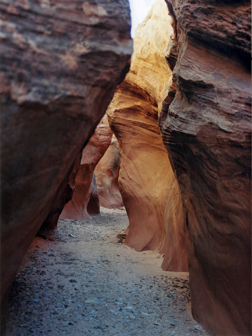 Overhanging canyon walls