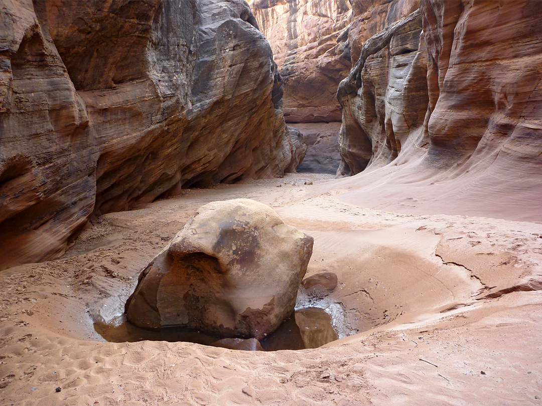 Boulder and pool