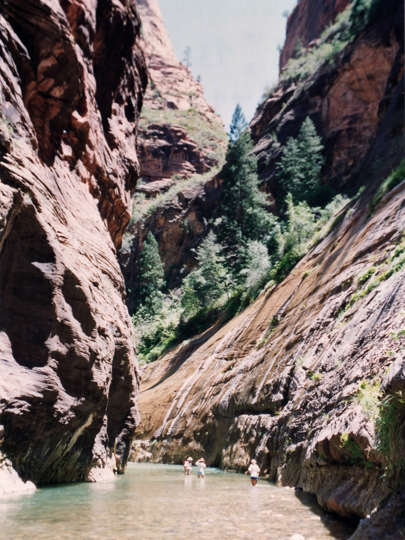Streaked sandstone cliff