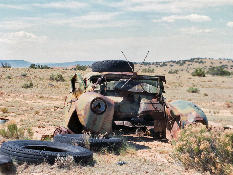 Remains of a car