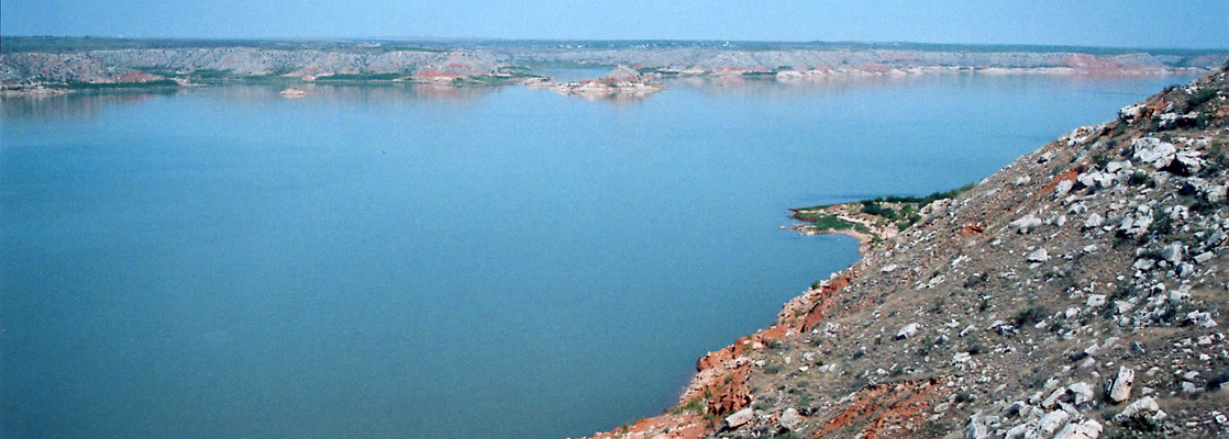 View northeast across Lake Meredith, from Fritch Fortress