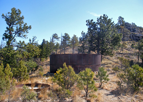 Old water tank and pipe