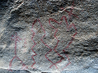 Red pictographs