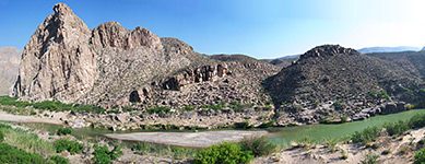 Bushes and sandbanks along the Rio Grande