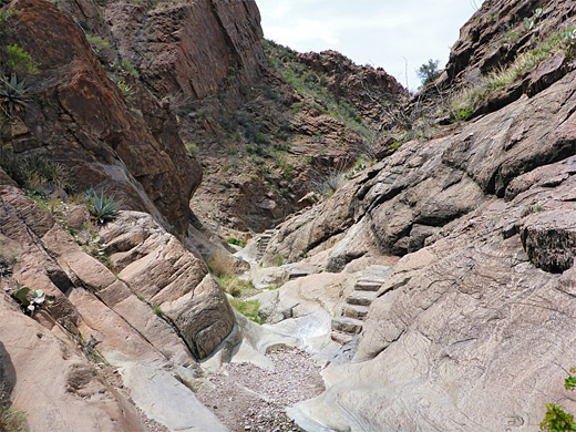 Steps and smooth rocks