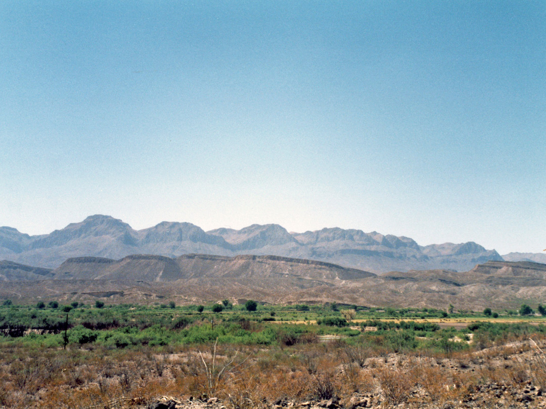 Cliffs in Mexico, south of the river