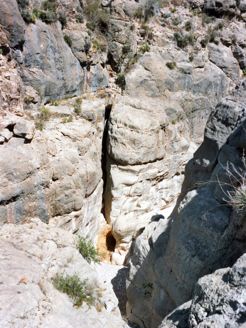 Narrow canyon close to FM 2627