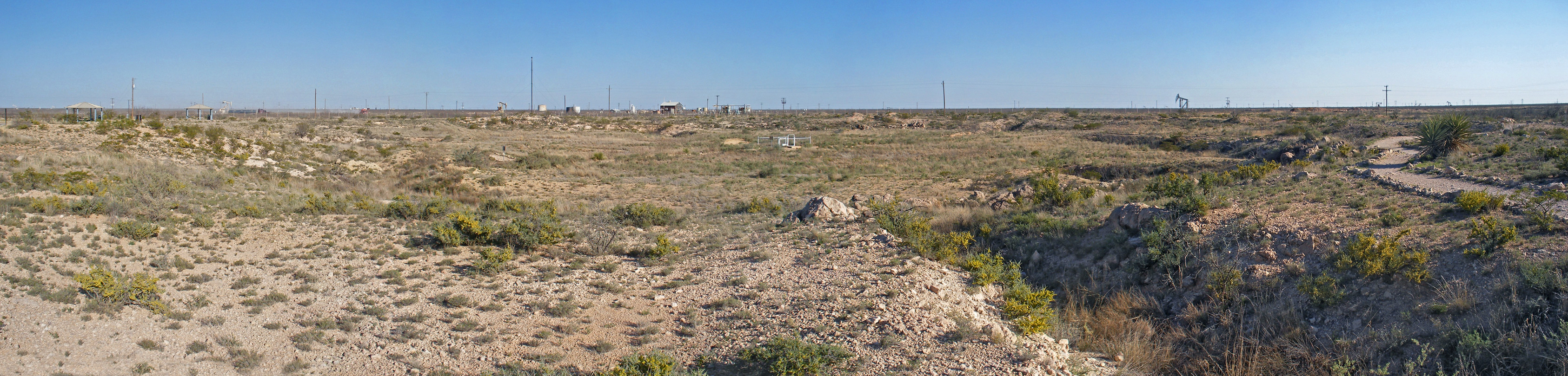 Panoramic photograph of the crater