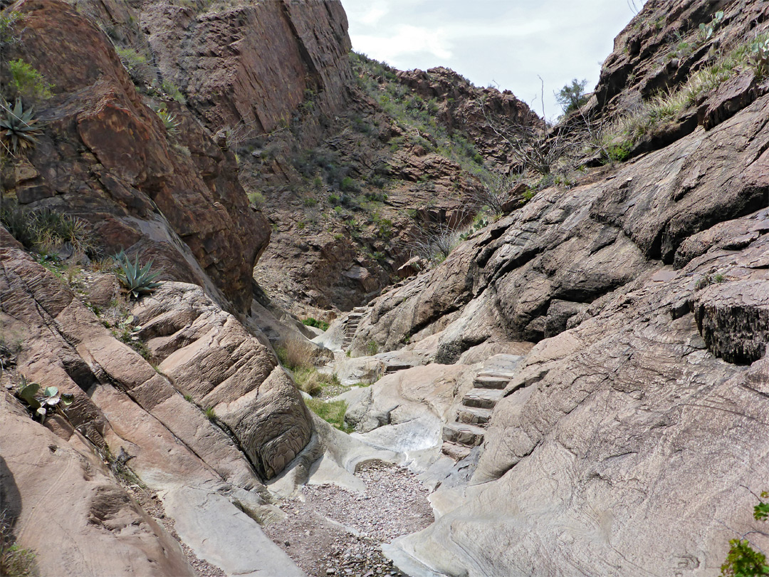 Steps and smooth rocks