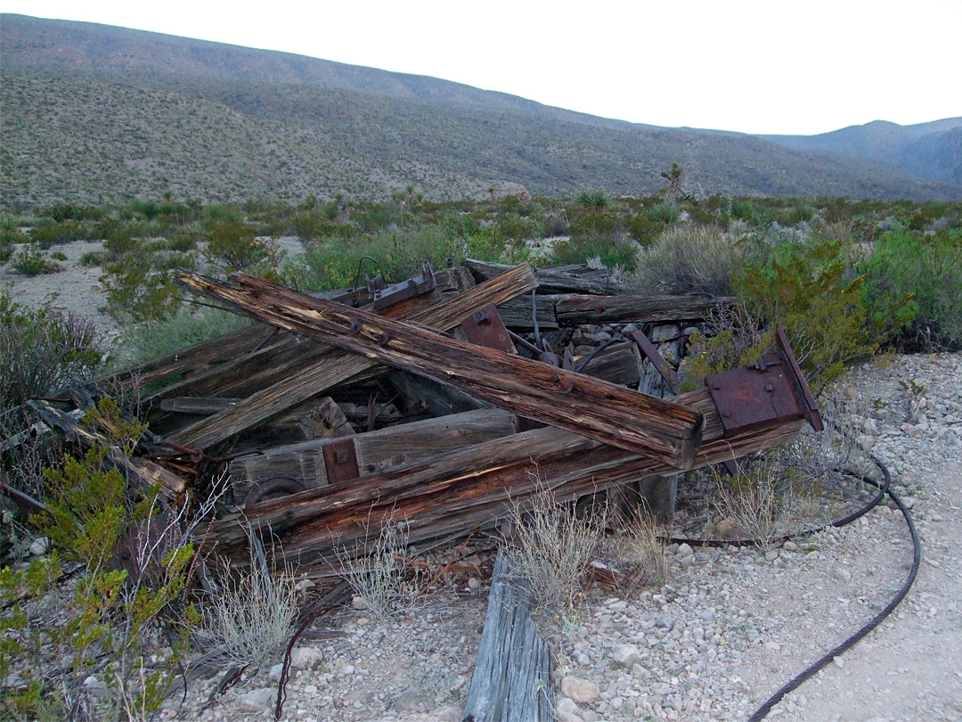 Collapsed tram tower