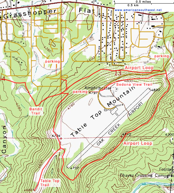 Topographic Map of the Airport Loop Trail