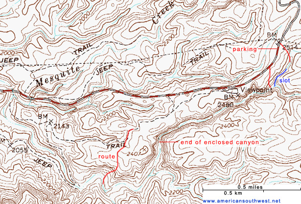 Map of Apache Trail Canyon