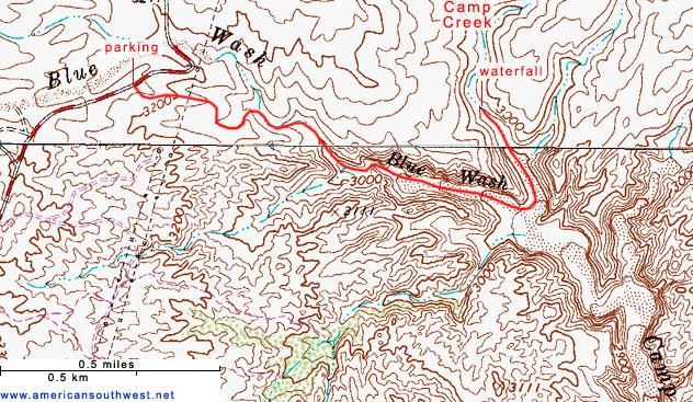 Map of Camp Creek Falls