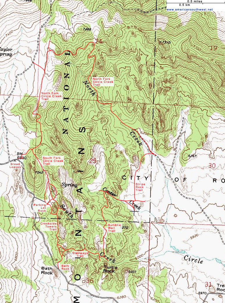 Map of the Circle Creek Loop