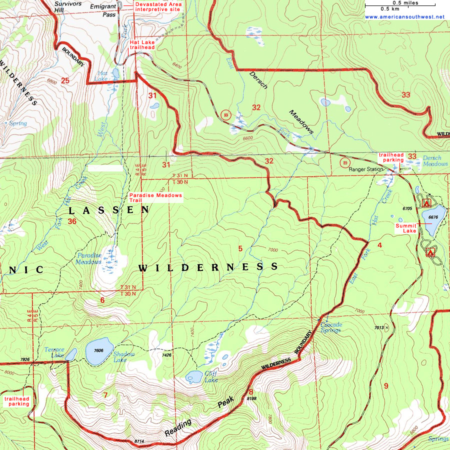 Map of the Cliff Lake Trail