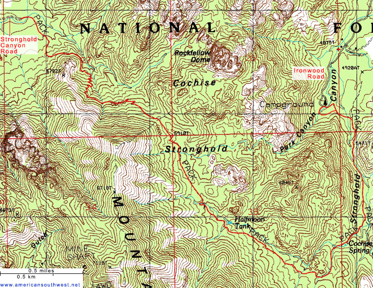 Map of the Cochise Trail