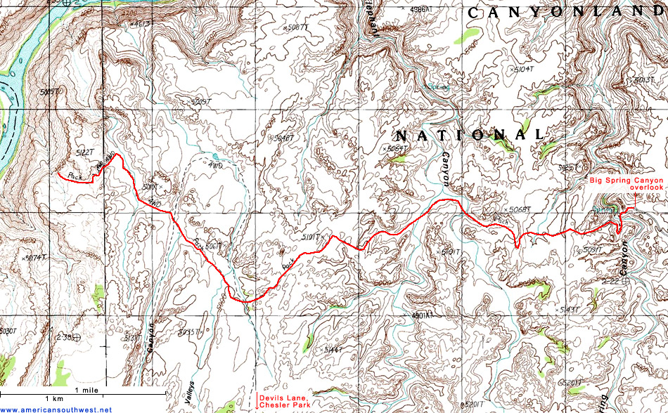 Map of the Confluence Overlook Trail