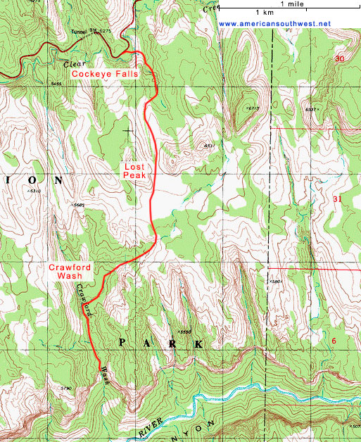 Map of Crawford Wash