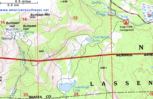 Topographic map of the Crumbaugh Lake Trail