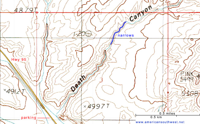 Topo map of Death Canyon