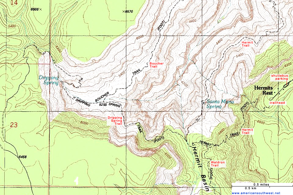 Map of the Dripping Spring Trail