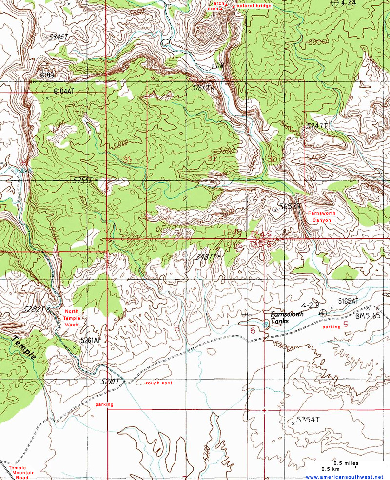 Topo Map of Farnsworth Canyon