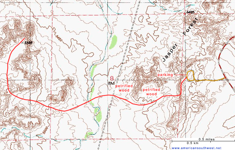 Topo map of First Forest Point