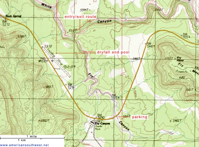 Topo map of Fry Canyon