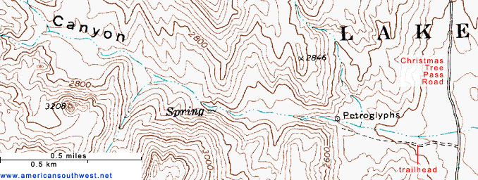 Map of Grapevine Canyon