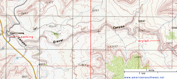 Topo map of Gravel Canyon