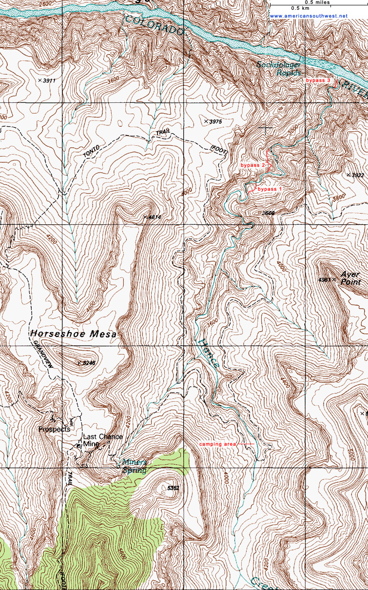 Map of Hance Creek