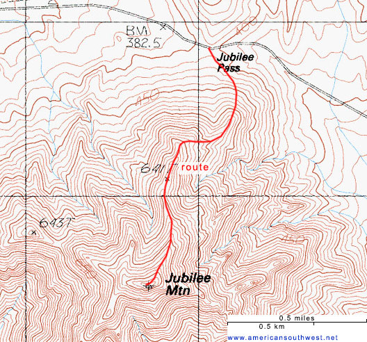Topographic Map of Jubilee Mountain