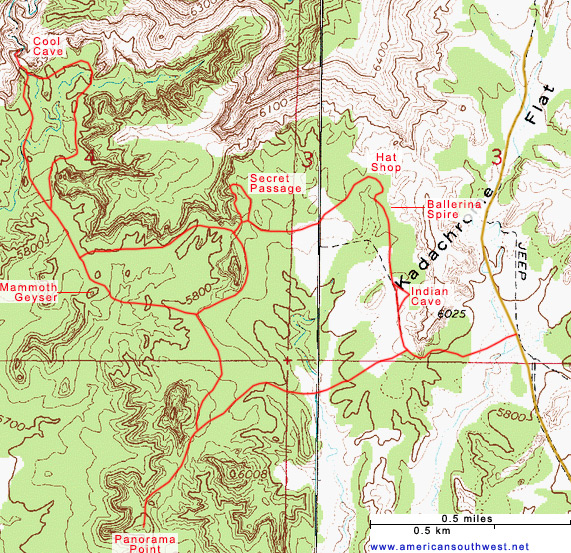 Topographic map of the Panorama Trail