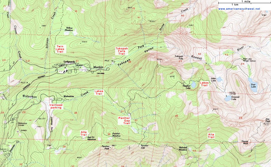 Map of the Lakes Trail