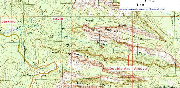 Topo map of Middle Fork of Taylor Creek