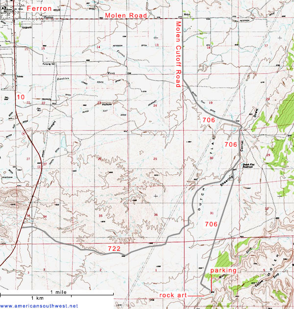 Map of driving routes to Molen Seep