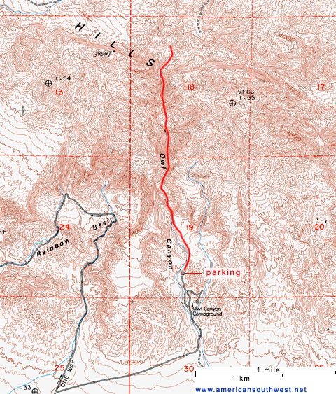 Map of Owl Canyon