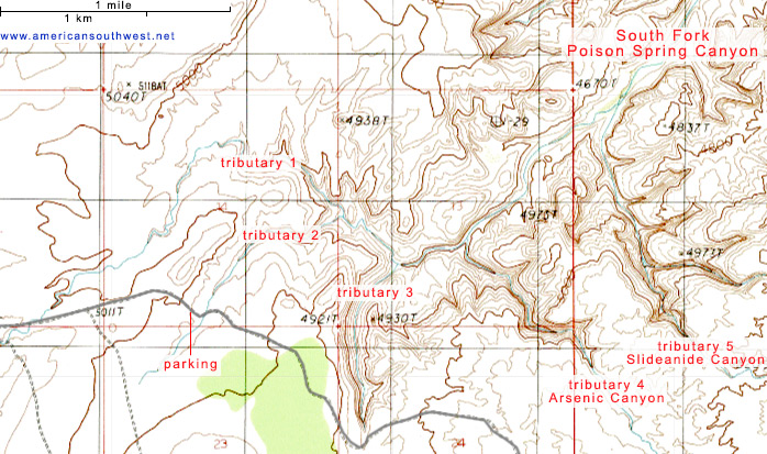 Topo map of Poison Spring Canyon
