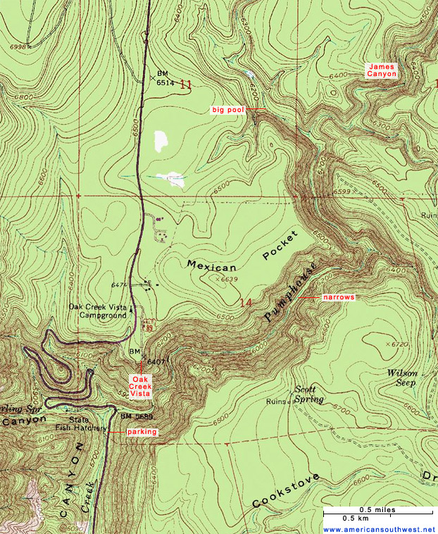 Map of Pumphouse Wash