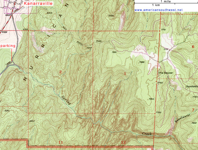 Topo map of Spring Creek