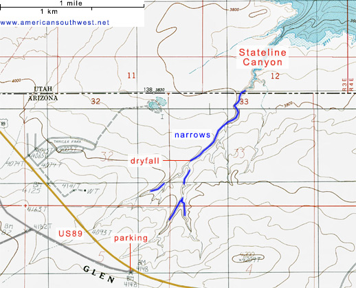 Topo map of Stateline Canyon