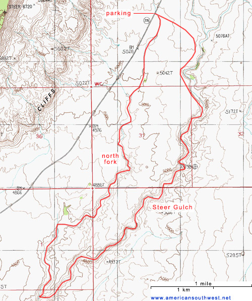 Topo map of Steer Gulch